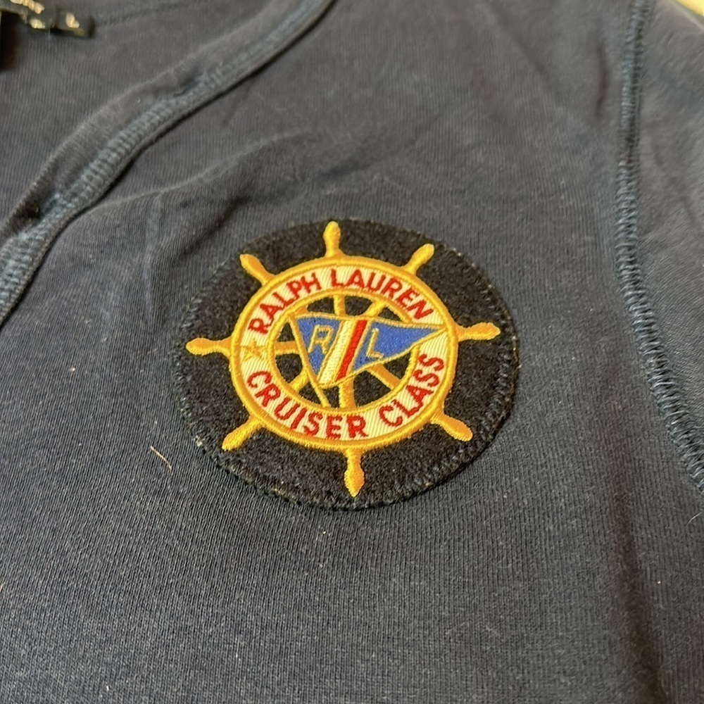 Y2K Ralph Lauren Yacht Club Henley | Coastal Prep Crest Top · Navy